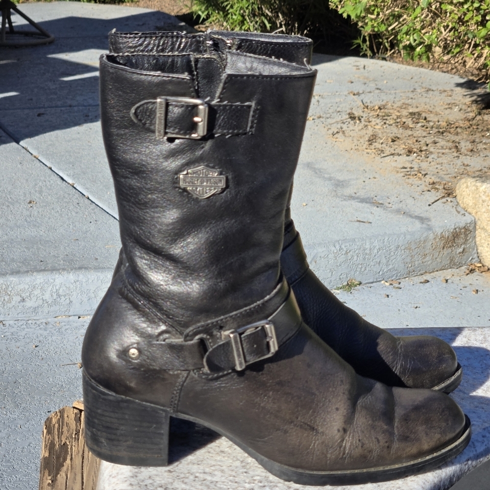 Harley Davidson Womens  Sz 8 US Serita Black Leather Riding Boots - Picture 12 of 16